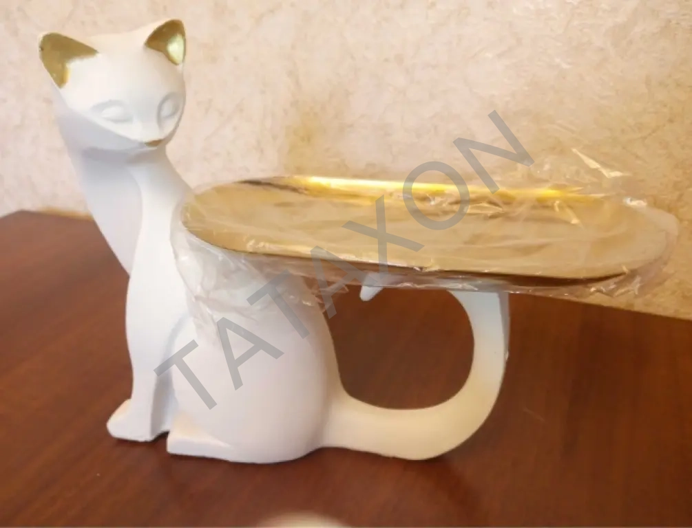 Новая подарочная статуэтка кошка с подставкой для мелочей